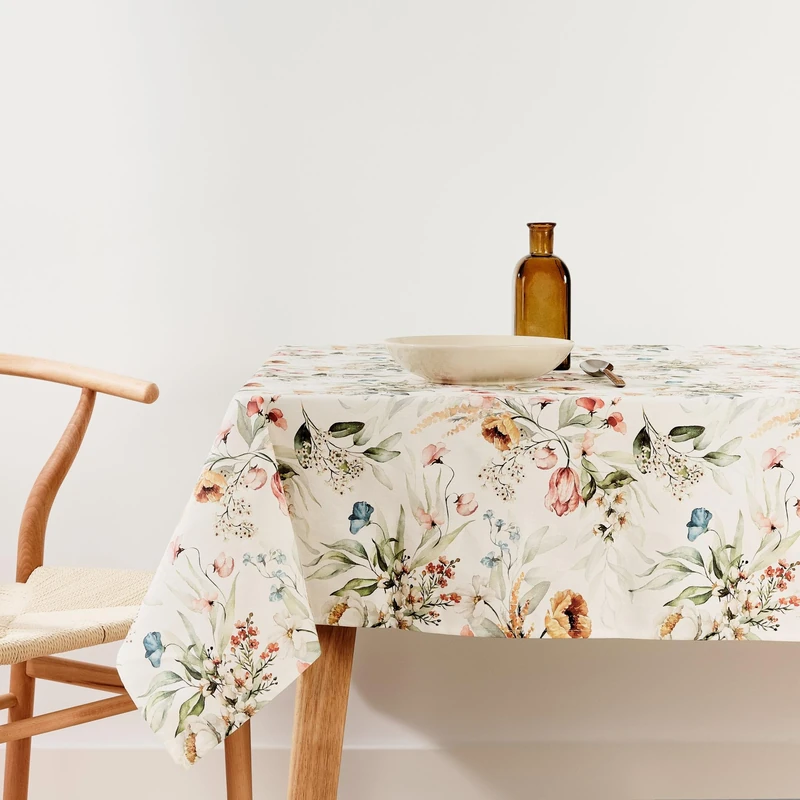 BELUM | Stain Resistant Tablecloth Size 300 x 155 cm - Extra Soft Touch Tablecloth Colour Multicolor - Tablecloth 100% Made in Spain Fabric 100% Organic Cotton - Tablecloth Model 0120-351