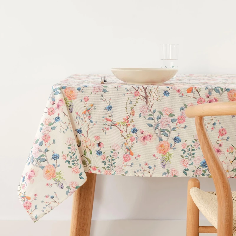 BELUM | Stain Resistant Tablecloth Size 180 x 180 cm - Extra Soft Touch Tablecloth Colour Multicolor - Tablecloth 100% Made in Spain Fabric 100% Organic Cotton - Tablecloth Model 0120-341