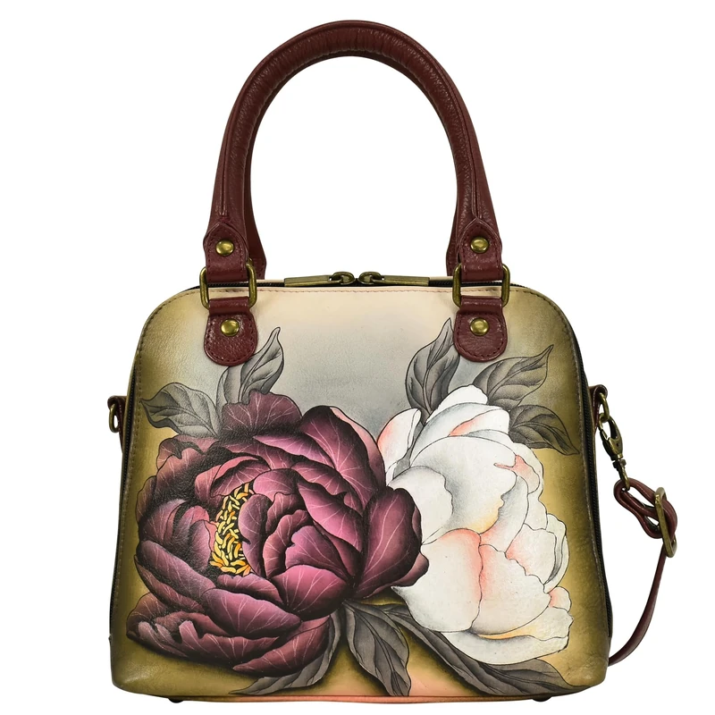 Anna by Anuschka Women's Double Zip Organizer Satchel, Floral Grace, One Size