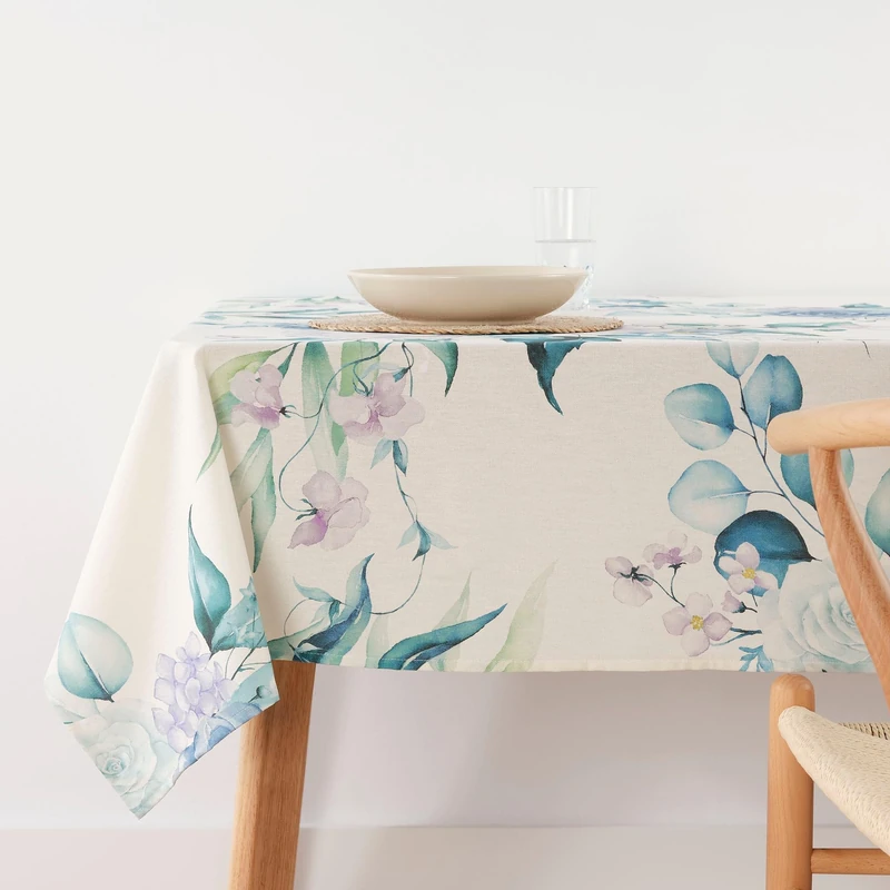 BELUM | Stain Resistant Tablecloth Size 250 x 140 cm - Extra Soft Touch Tablecloth Colour Multicolor - Tablecloth 100% Made in Spain Fabric 100% Organic Cotton - Tablecloth Model 0120-340