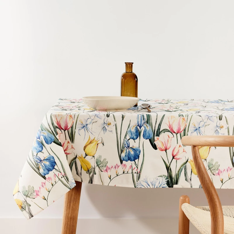 BELUM | Stain Resistant Tablecloth Size 240 x 155 cm - Extra Soft Touch Tablecloth Colour Multicolor - Tablecloth 100% Made in Spain Fabric 100% Organic Cotton - Tablecloth Model 0120-353