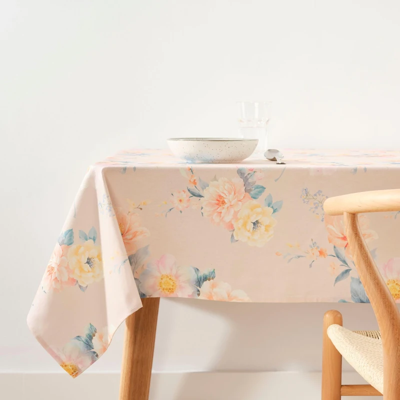 BELUM | Stain Resistant Tablecloth Size 300 x 140 cm - Extra Soft Touch Tablecloth Colour Multicolor - Tablecloth 100% Made in Spain Fabric 100% Organic Cotton - Tablecloth Model 0120-389