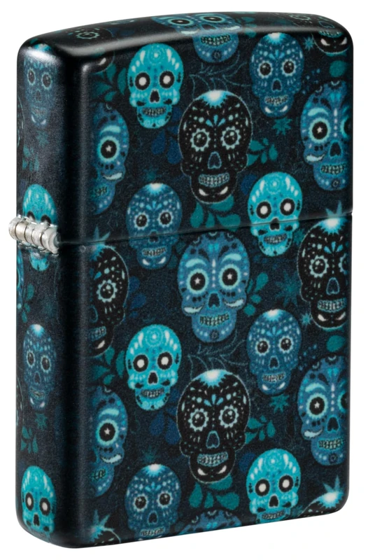 Zippo Windproof Lighter - Sugar Skulls, 540° Glow-in-the-Dark - Refillable - Reusable - Windproof Design - Gift Box - Made in USA - Image 1