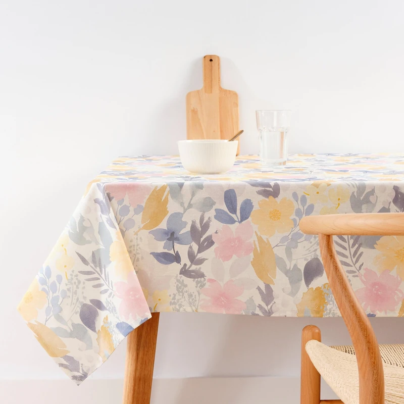 BELUM | Stain Resistant Tablecloth Size 300 x 140 cm - Extra Soft Touch Tablecloth Colour Multicolor - Tablecloth 100% Made in Spain Fabric 100% Organic Cotton - Tablecloth Model Gisborne