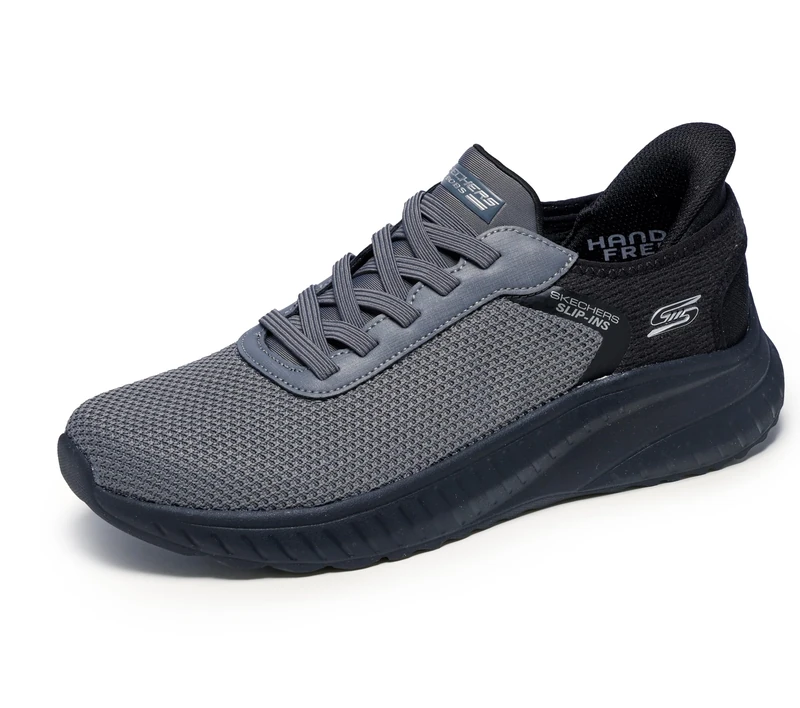 Skechers Men's Hands Free Slip-ins Bobs Squad Chaos-Balanced Edge Sneaker, Dark Gray, 13 UK
