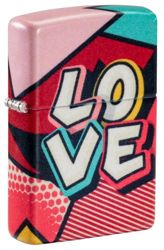 Zippo Windproof Lighter - Model Love - 540 Colour Pop Art Graphic, Multicolour - Refillable - Reusable - Windproof Design - Gift Box - Made in USA