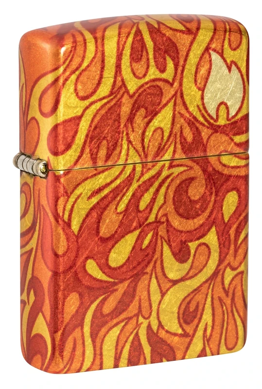 Zippo Windproof Lighter, Fire Zippo Design – 540° Tumbled Brass, Fusion – Refillable, Reusable, Windproof Design – Comes in Gift Box – Made in USA