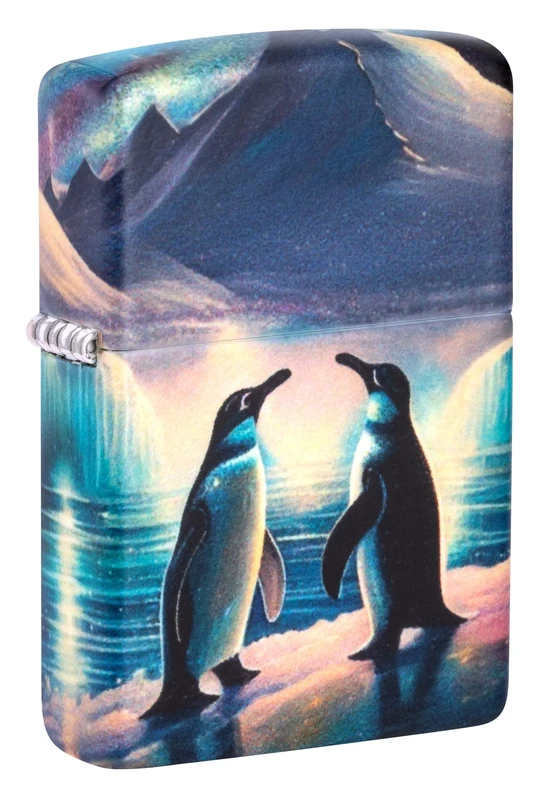Zippo Windproof Lighter - Penguin Model - 540 Colour Print, Glow-in-the-Dark - Refillable - Reusable - Windproof Design - Gift Box - Made in USA