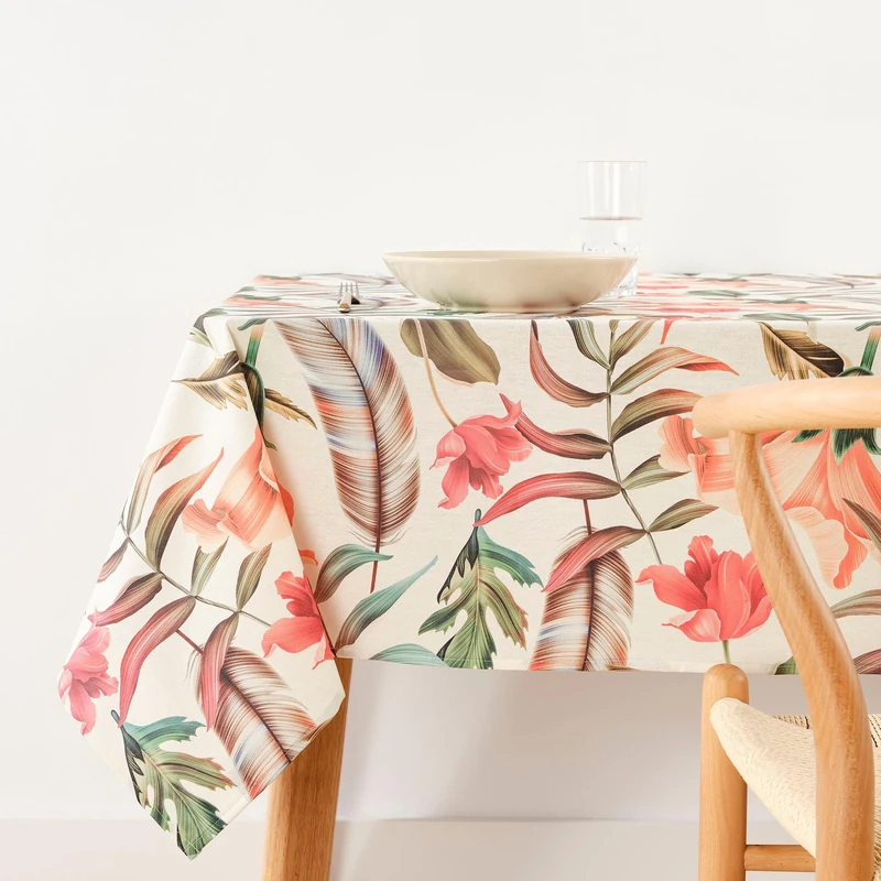 BELUM | Stain Resistant Tablecloth Size 250 x 140 cm - Extra Soft Touch Tablecloth Colour Multicolor - Tablecloth 100% Made in Spain Fabric 100% Organic Cotton - Tablecloth Model 0120-386