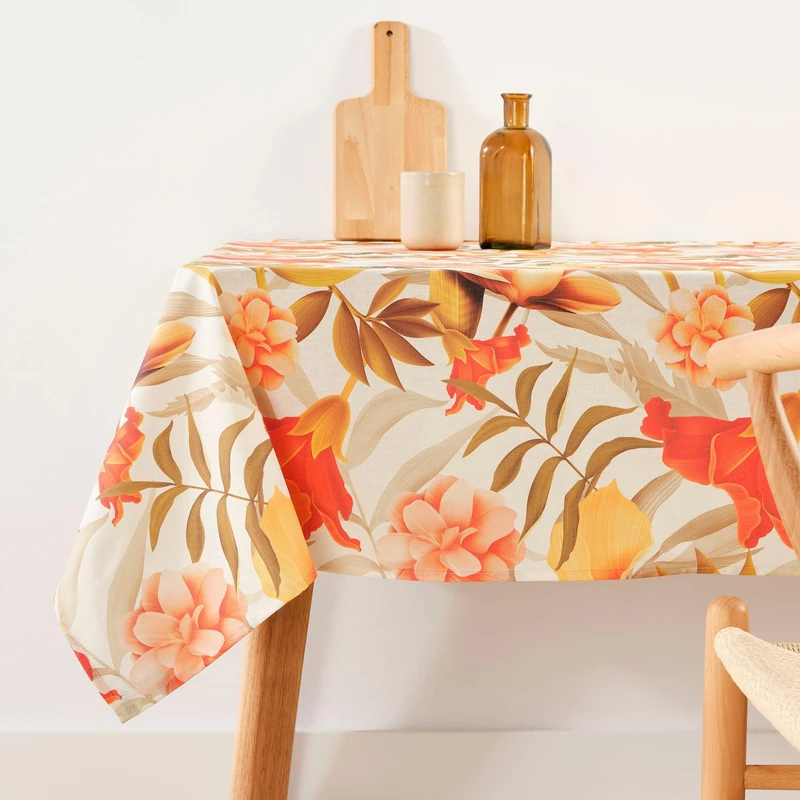 BELUM | Stain Resistant Tablecloth Size 250 x 140 cm - Extra Soft Touch Tablecloth Colour Multicolor - Tablecloth 100% Made in Spain Fabric 100% Organic Cotton - Tablecloth Model 0120-384
