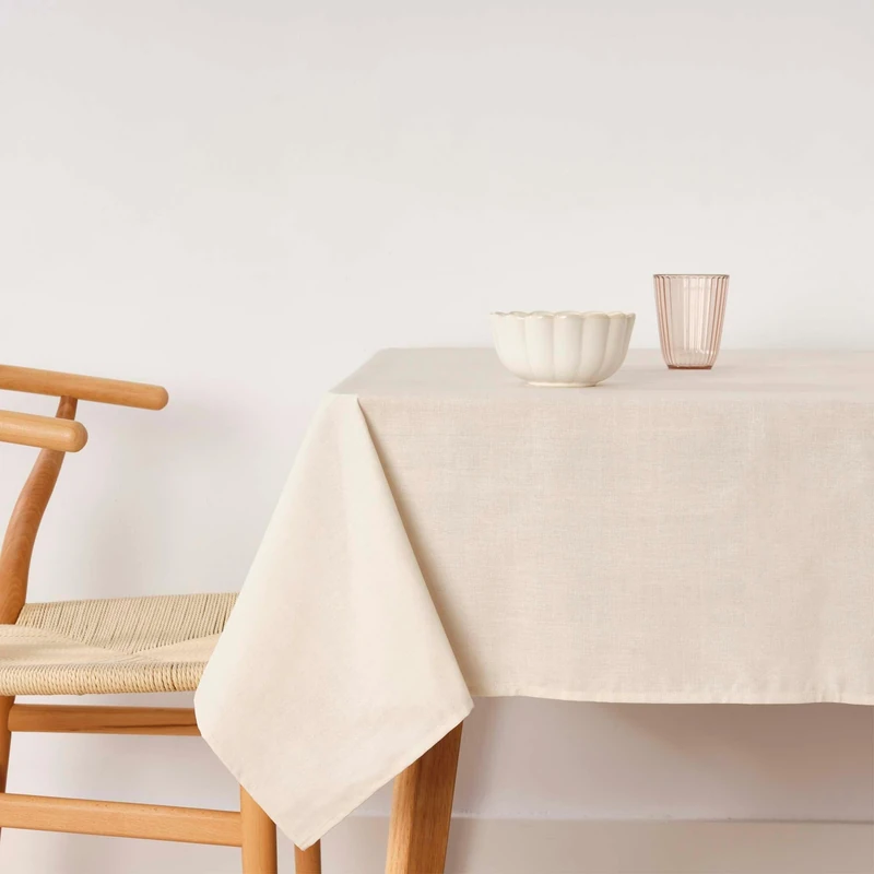 BELUM | Stain Resistant Tablecloth Size 300 x 155 cm - Extra Soft Touch Tablecloth Light Grey - Tablecloth 100% Made in Spain Fabric 100% Organic Cotton - Plain Model Tablecloth