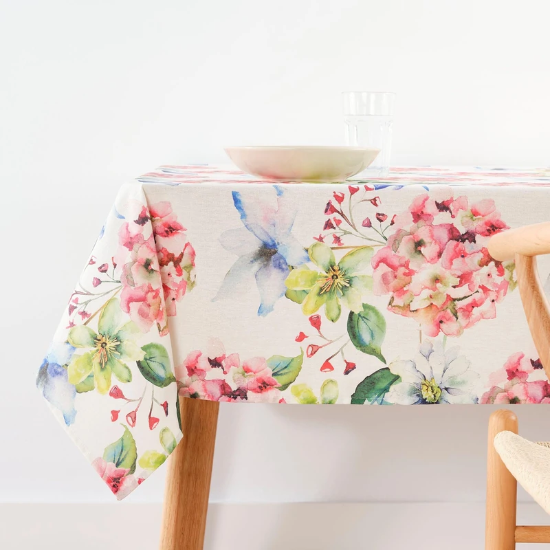 BELUM | Stain Resistant Tablecloth Size 300 x 140 cm - Extra Soft Touch Tablecloth Colour Multicolor - Tablecloth 100% Made in Spain Fabric 100% Organic Cotton - Tablecloth Model 0120-366