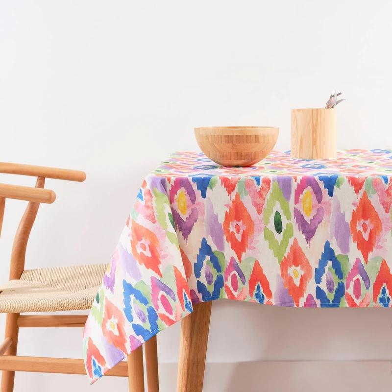 BELUM 0120-400 Stain-Resistant Tablecloth Size 300 x 155 cm Extra-Soft Multi-Coloured 100% Organic Cotton Fabric