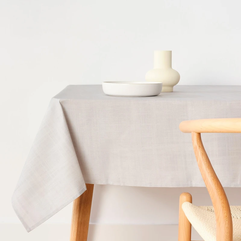 BELUM | Stain Resistant Tablecloth Size 300 x 155 cm - Medium Grey Extra Soft Touch Tablecloth - Tablecloth 100% Made in Spain Fabric 100% Organic Cotton - Plain Model Tablecloth