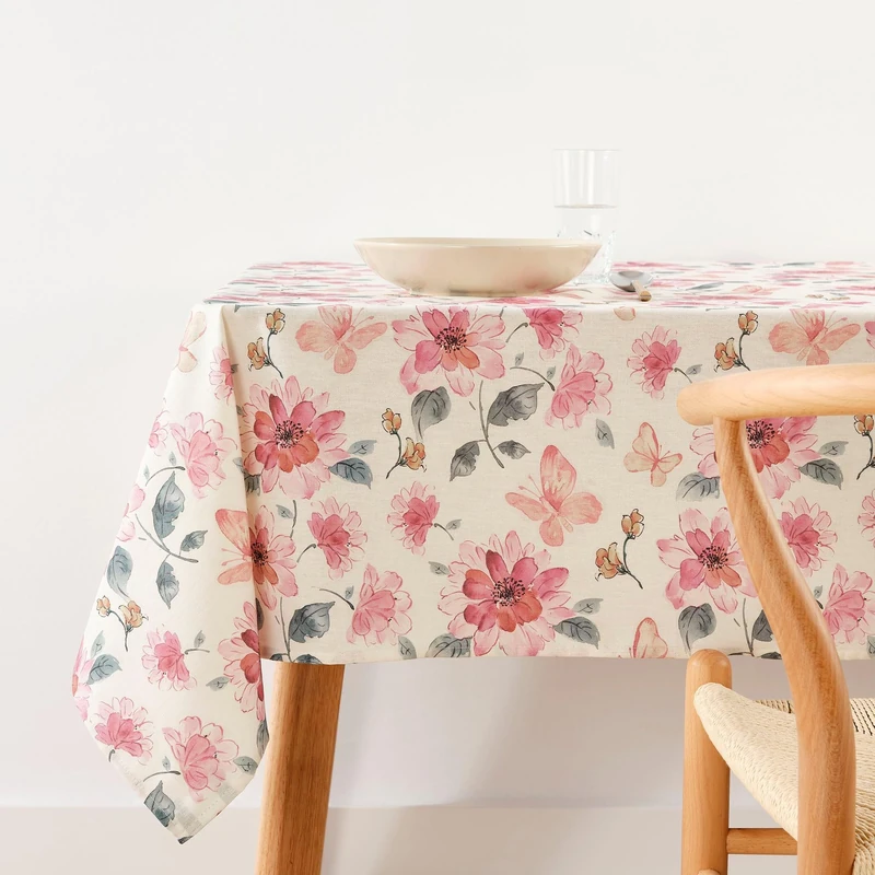 BELUM | Stain Resistant Tablecloth Size 250 x 140 cm - Extra Soft Touch Tablecloth Colour Multicolor - Tablecloth 100% Made in Spain Fabric 100% Organic Cotton - Tablecloth Model 0120-390