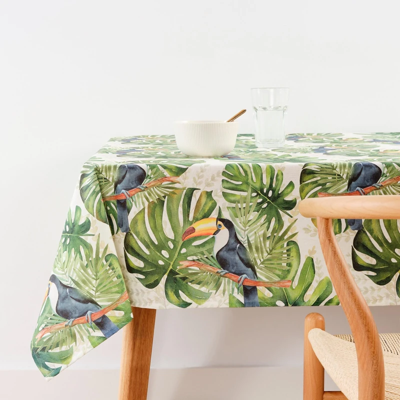 BELUM | Stain Resistant Tablecloth Size 300 x 155 cm - Extra Soft Touch Tablecloth Colour Multicolor - Tablecloth 100% Made in Spain Fabric 100% Organic Cotton - Tablecloth Model 0120-412