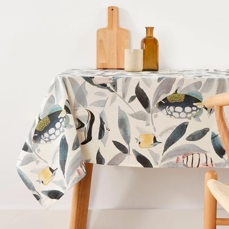 BELUM | Stain Resistant Tablecloth Size 250 x 140 cm - Extra Soft Touch Tablecloth Colour Multicolor - Tablecloth 100% Made in Spain Fabric 100% Organic Cotton - Tablecloth Model 0120-382