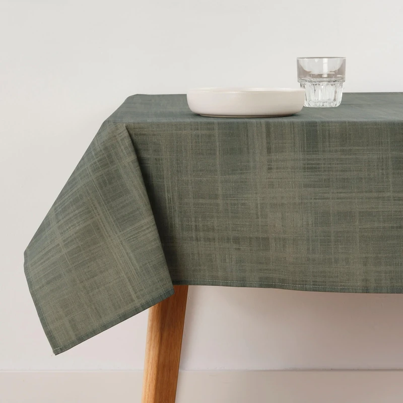 BELUM | Stain Resistant Tablecloth Size 300 x 155 cm - Taupe Extra Soft Touch Tablecloth - Tablecloth 100% Made in Spain Fabric 100% Organic Cotton - Plain Model Tablecloth