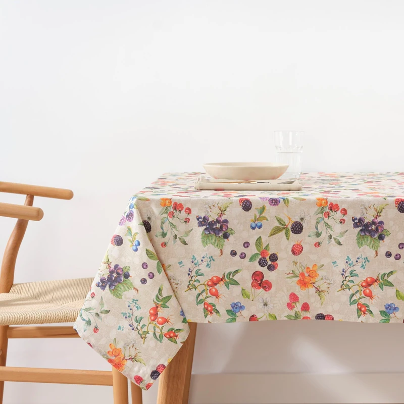 BELUM | Stain Resistant Tablecloth Size 250 x 140 cm - Extra Soft Touch Tablecloth Colour Multicolor - Tablecloth 100% Made in Spain Fabric 100% Organic Cotton - Tablecloth Model 0120-347