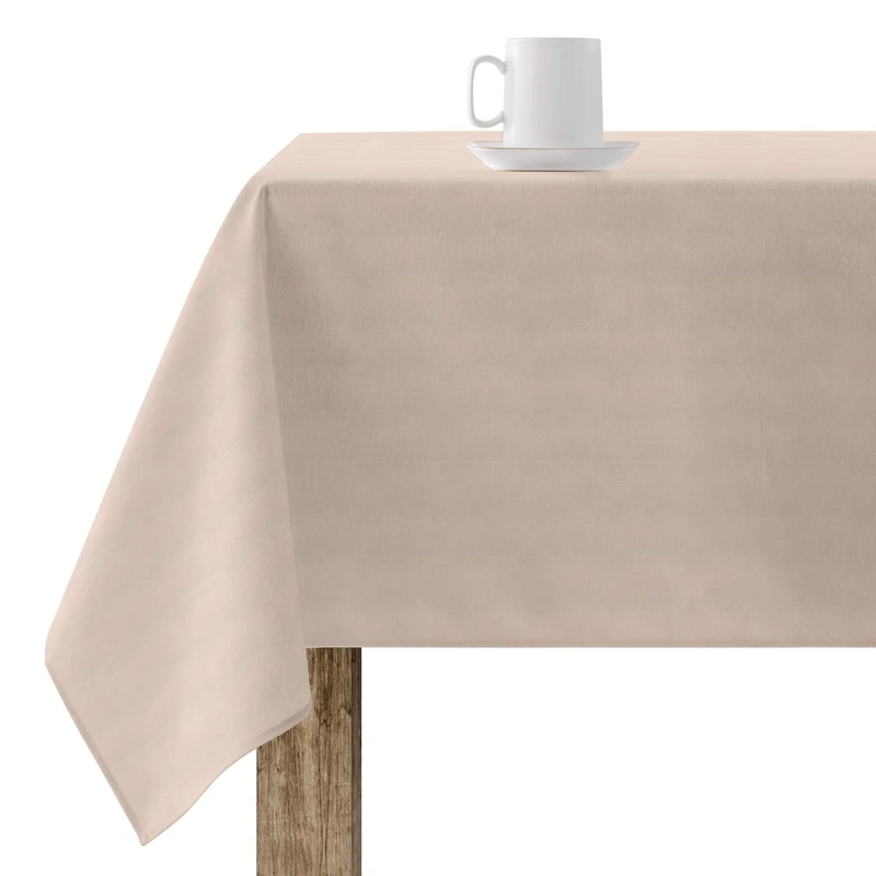 BELUM Stain-Resistant Tablecloth Size 300 x 140 cm Light Pink – Tablecloth 100% Made in Spain Fabric 65% Organic Cotton – 35% Polyester – Tablecloth Model Rodas 2616