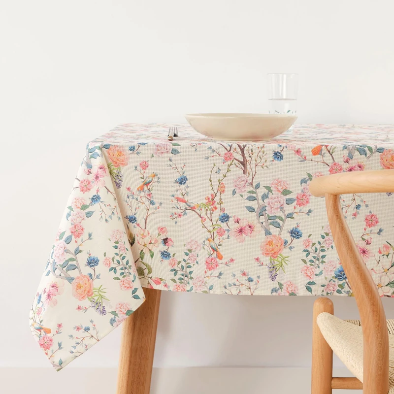 BELUM | Stain Resistant Tablecloth Size 180 x 250 cm - Extra Soft Touch Tablecloth Colour Multicolor - Tablecloth 100% Made in Spain Fabric 100% Organic Cotton - Tablecloth Model 0120-341