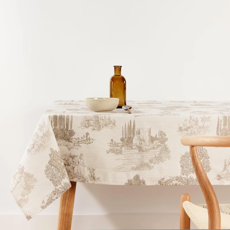 BELUM | Stain Resistant Tablecloth Size 300 x 155 cm - Extra Soft Touch Tablecloth Colour Multicolor - Tablecloth 100% Made in Spain Fabric 100% Organic Cotton - Tablecloth Model 0120-355