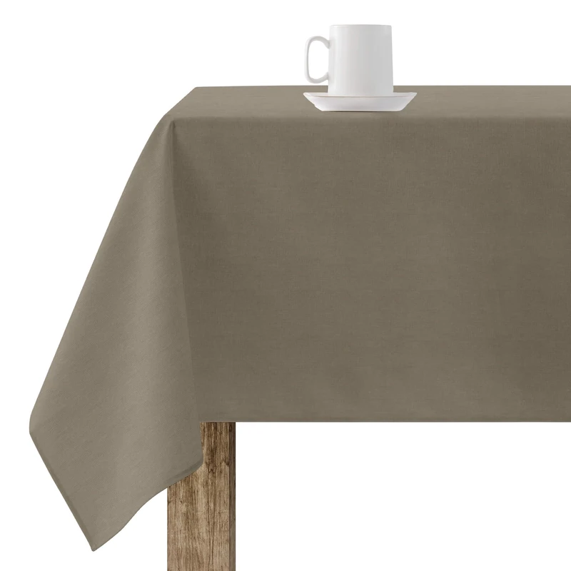 BELUM | Stain Resistant Tablecloth Size 300 x 140 cm - Extra Soft Touch Tablecloth Brown - Tablecloth 100% Made in Spain Fabric 65% Organic Cotton - 35% Polyester - Tablecloth Model Rodas 91