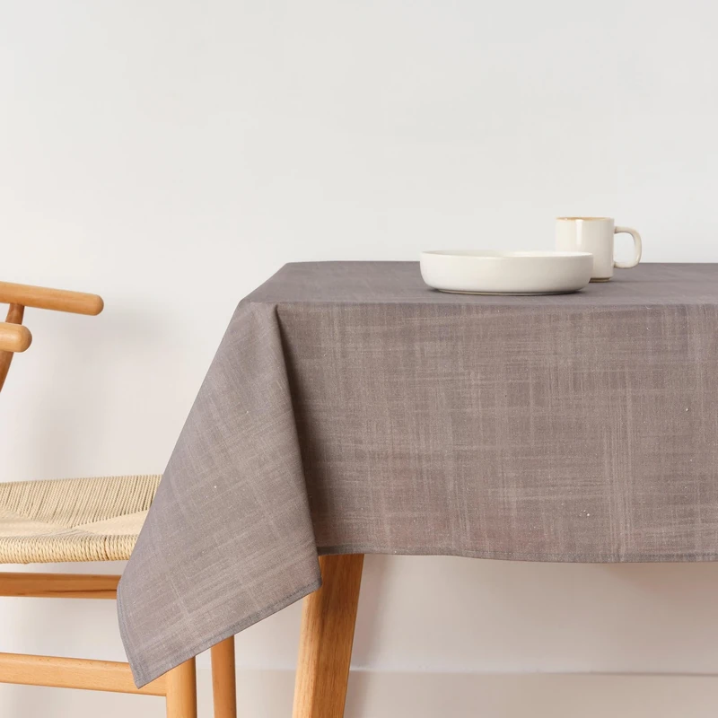 BELUM | Stain Resistant Tablecloth Size 300 x 155 cm - Extra Soft Touch Tablecloth Dark Grey - Tablecloth 100% Made in Spain Fabric 100% Organic Cotton - Plain Model Tablecloth