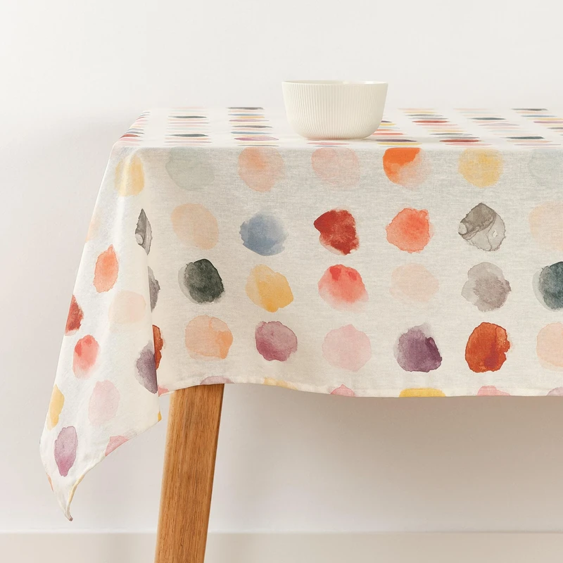 BELUM | Stain Resistant Tablecloth Size 300 x 140 cm - Extra Soft Touch Colour Multicolor - 100% Made in Spain, 100% Organic Cotton Fabric - Model 0120-352