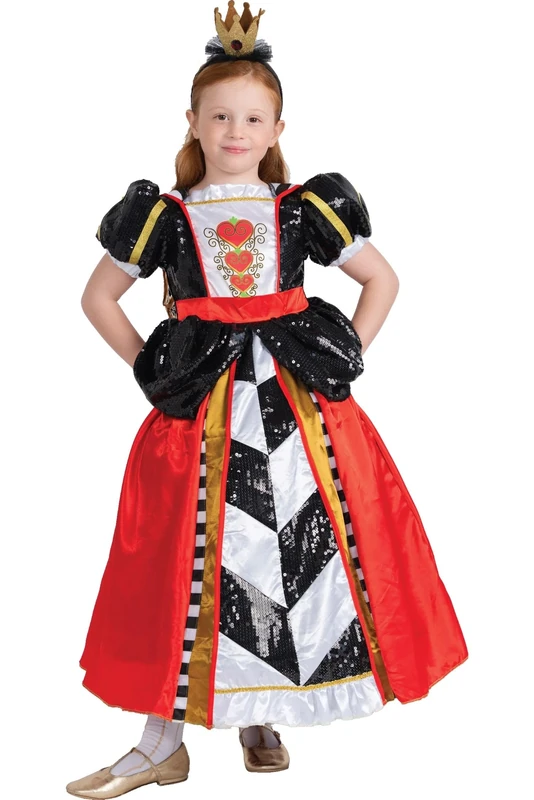 Dress Up America Queen of Hearts Costume for Girls - Red Queen Costume for Kids