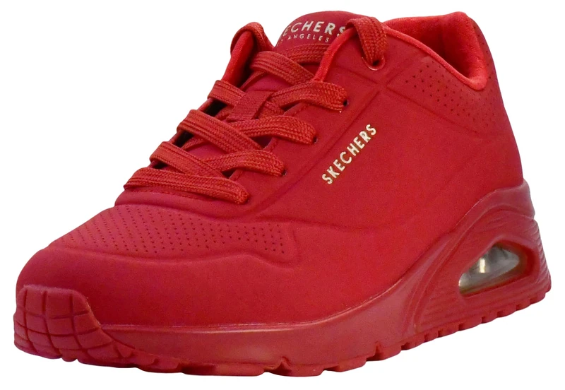 Skechers Womens Uno - Stand on Air, Red/Red, 5
