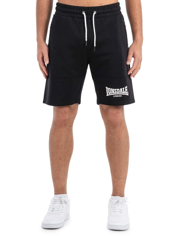 Lonsdale Men's Scarvell Shorts, Black/White, 3XL