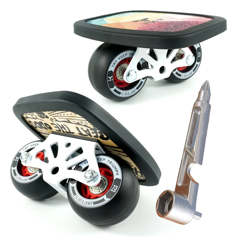 TKT FreeSkates - Metal Split Wheel Skateboard - High Resilience Free Drift Board - Maple Deck Drift Shoes with Edge Protector - High End Bearing Portable Outdoor Free Drift Plate