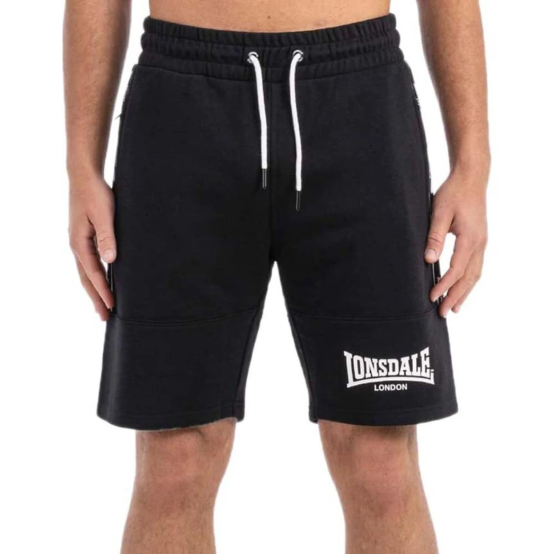 Lonsdale London Scarvel Men's Shorts Black Streetwear, Black/White, M