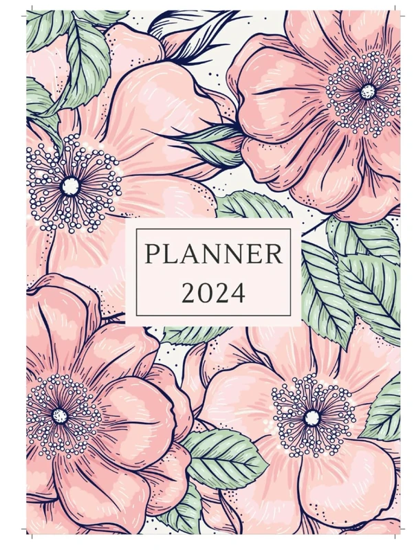 Floral Daily Planner 2024: Blossoming Moments: Your Floral Daily Companion for 2024