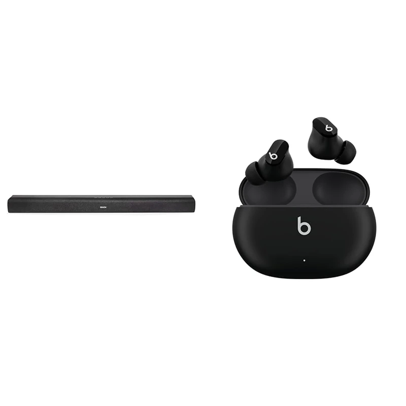 Denon DHT-S216 Soundbar for Surround Sound System, Bluetooth, with Built-in Subwoofers & Beats Studio Buds – True Wireless Noise Cancelling Earbuds – IPX4 rating, Sweat Resistant Earphones
