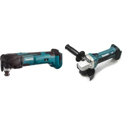 Makita DTM51Z Multi-Tool, 18 V,Blue & DGA452Z 18 V Body Only Cordless Li-ion Angle Grinder, Small