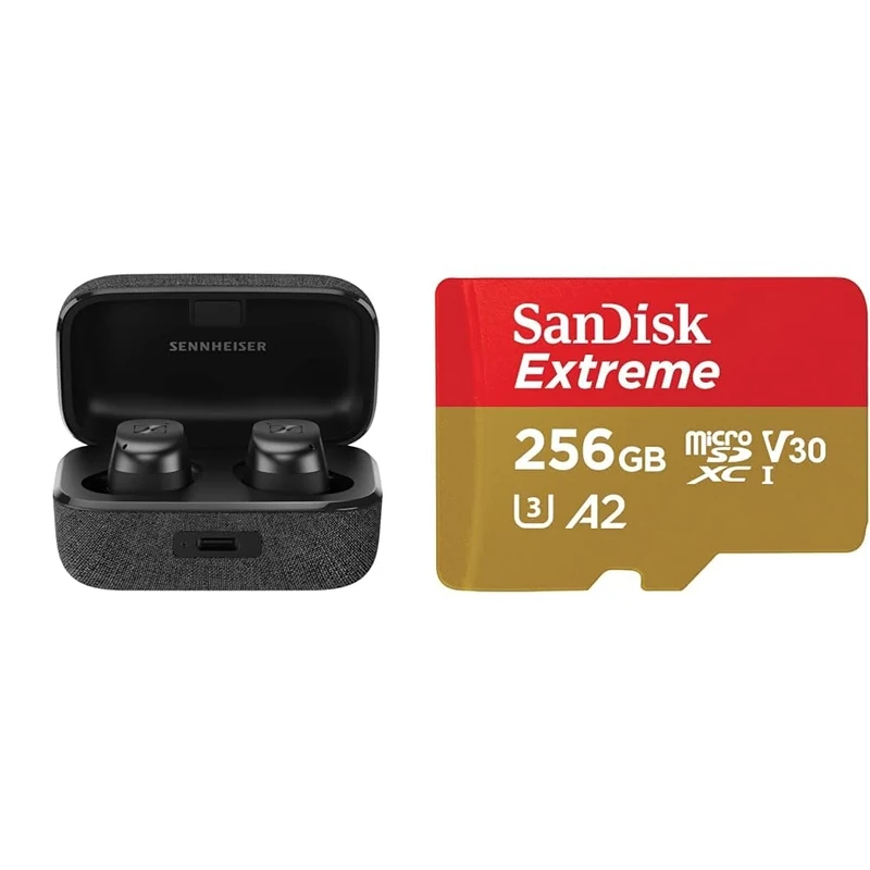 Sennheiser MOMENTUM True Wireless 3 Earbuds - Bluetooth In-Ear Headphones for Music and Calls & SanDisk 256GB Extreme microSDXC card + SD adapter + RescuePRO Deluxe, up to 190MB/s