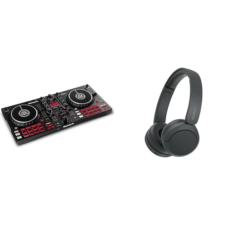 Numark Mixtrack Pro FX – 2 Deck DJ Controller with DJ Mixer, Built-in Audio Interface & Sony WH-CH520 | Cuffie Wireless, Connessione Multipoint, con Microfono