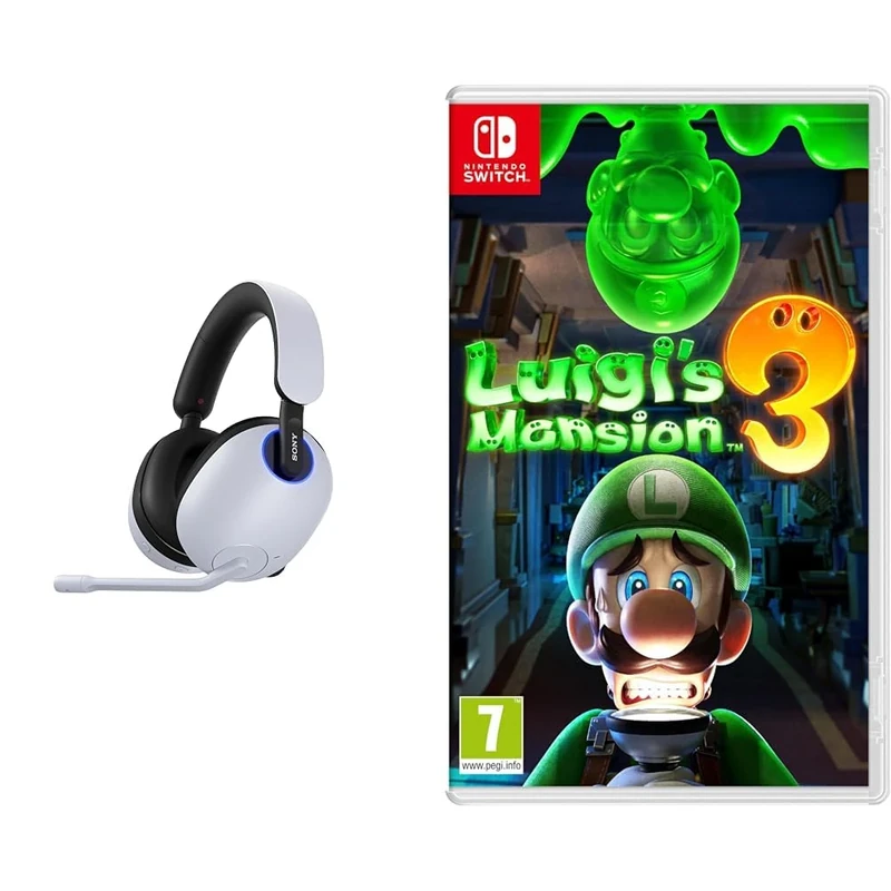 Sony INZONE H9 Noise Cancelling Wireless Gaming Headset - 360 Spatial Sound for Gaming - 32 hours battery life - Bluetooth for calls - PC/PS5 & Luigi's Mansion 3 Standard Edition