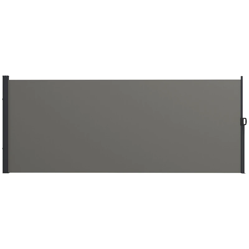 Outsunny Retractable Side Awning, Garden Privacy Screen Divider, Full Cassette Wind Breaker for Hot Tub, Balcony, Terrace, Pool, 400 x 160cm, Dark Grey
