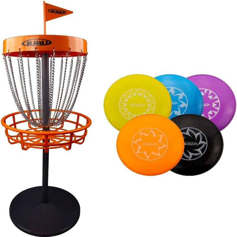 Guru Disc Golf Mini Basket Set, Golf Basket with 5 Mini Discs, Frisbee Golf for Indoor and Outdoor, 970362