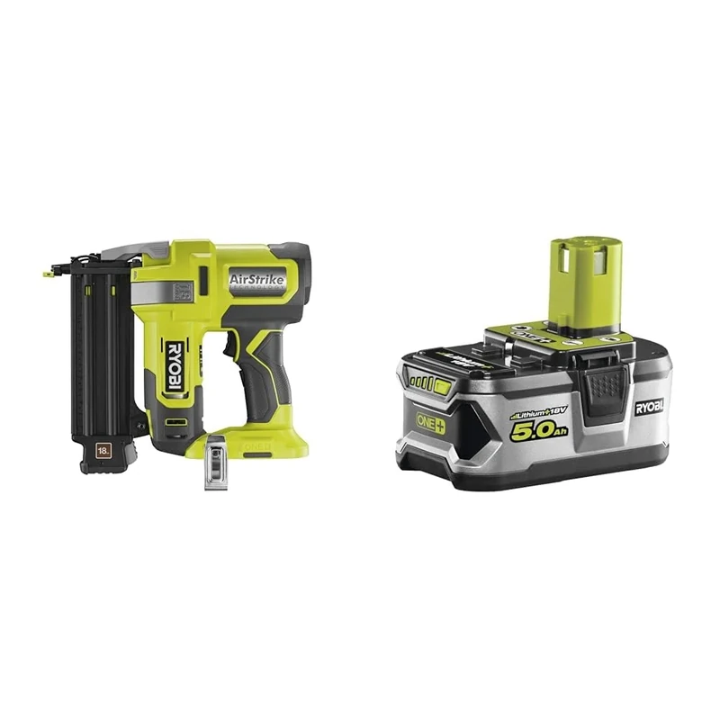 RYOBI 18V ONE Plus Cordless 18 Gauge Nailer, Hyper Green, Aluminium, 100% Aluminium, Green