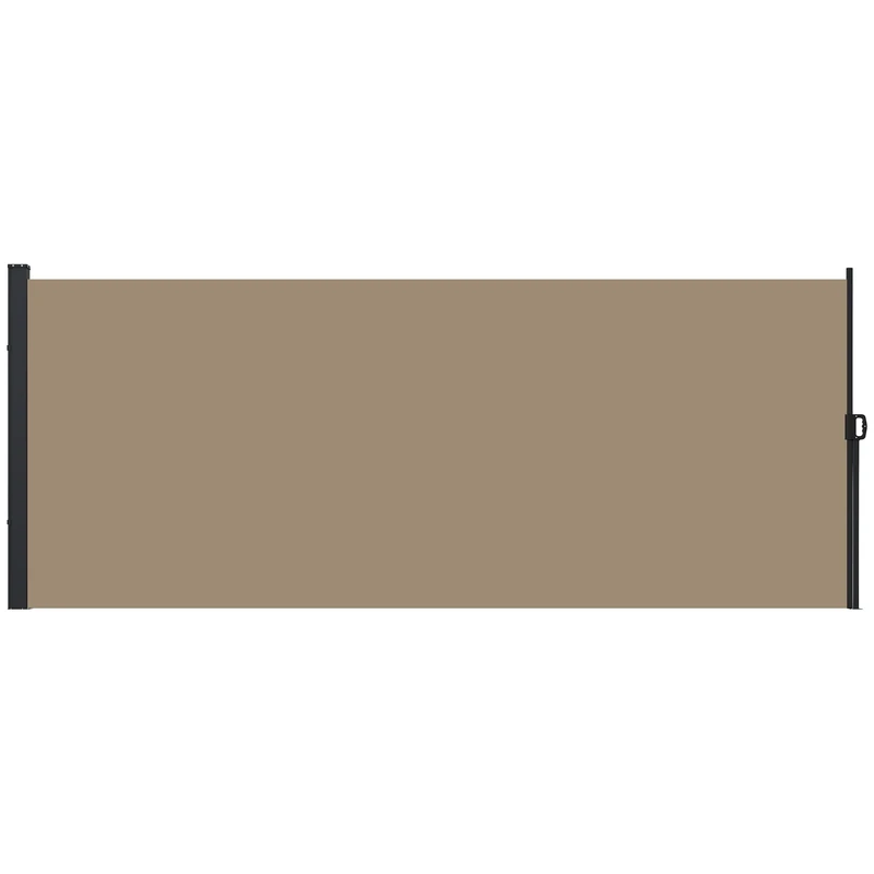 Outsunny Retractable Side Awning, Garden Privacy Screen Divider, Full Cassette Wind Breaker for Hot Tub, Balcony, Terrace, Pool, 400 x 160cm, Khaki