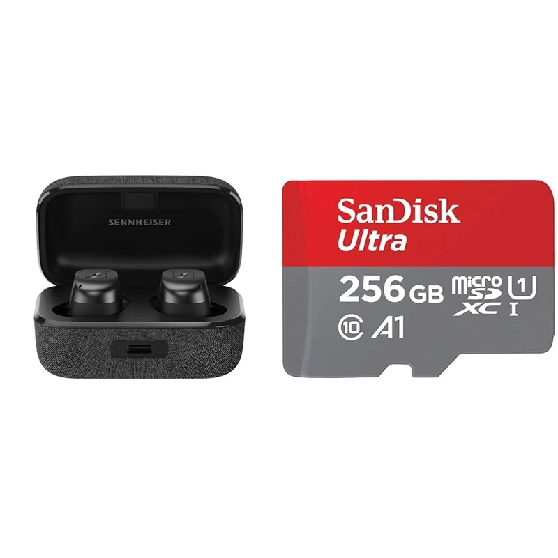 Sennheiser MOMENTUM True Wireless 3 Earbuds - Bluetooth In-Ear Headphones for Music and Calls & SanDisk 256GB Ultra microSDXC card + SD adapter up to 150 MB/s with A1 App Performance UHS-I Class 1