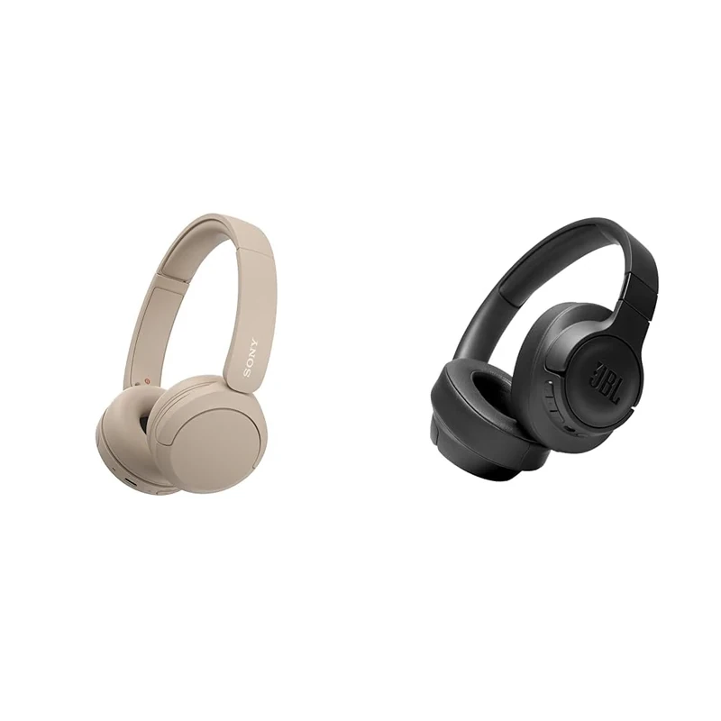 Sony WH-CH520 Wireless Bluetooth Headphones - up to 50 Hours Battery Life with Quick Charge & JBL Tune 760NC Wired and Wireless Over-Ear Headphones with Built-In Microphone