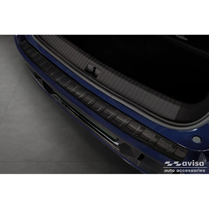 Avisa Real 3D Carbon Rear bumper protector compatible with Renault Megane E-Tech 2021- 'Ribs'