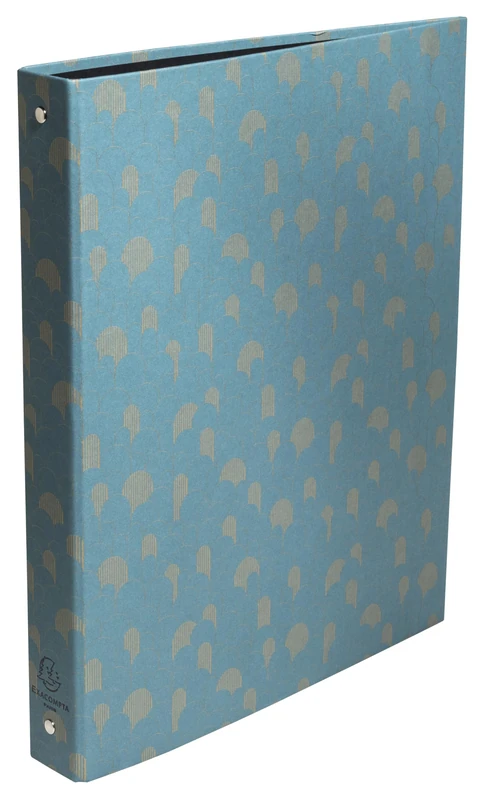 Exacompta - Ref 51450E - Box of 10 Rigid Binders with NeoDeco Gold Printed Paper - 4 Round Rings - 40mm Spine - External Size: 32x26cm - File Format A4-3 Assorted Colours