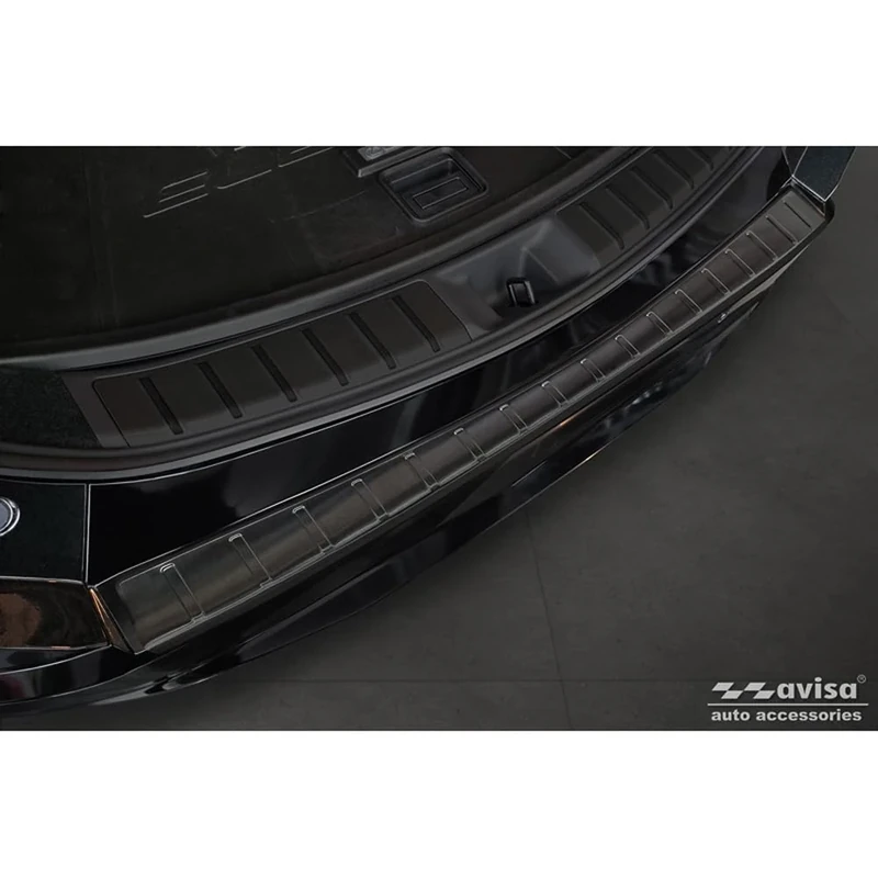 Avisa Black Stainless Steel Rear bumper protector compatible with Lexus RZ 2023- 'Ribs'