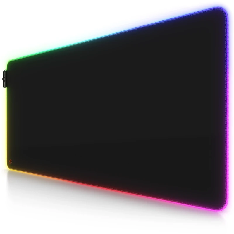 CSL - XXXL RGB Gaming Mouse Mat - LED Desk Pad - 900x400 mm Oversize - XXL Mouse Pad - LED Multi colour - 11 lighting modes - 7 LED colours plus 4 effect modes - washable - Black